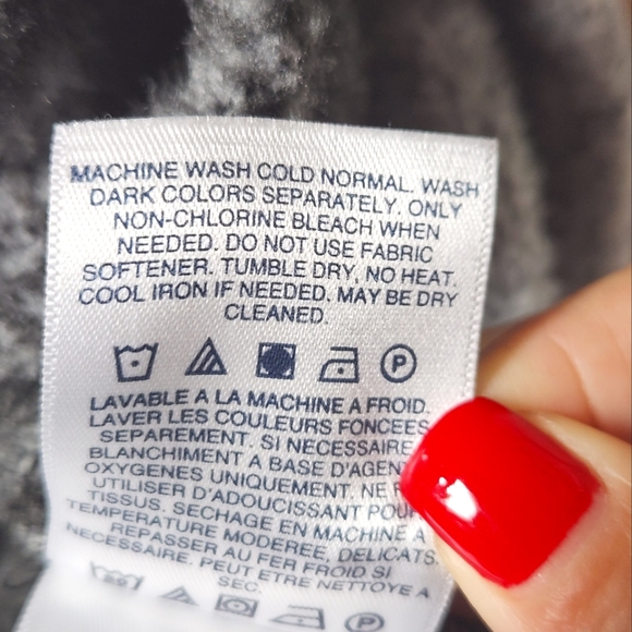 Lands'  End Petite Black/White Gradient Stripe Quarter Zip Fleece Pullover - Picture 8 of 9